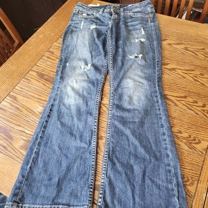 Silver Lola distressed flare jeans sz 28/31